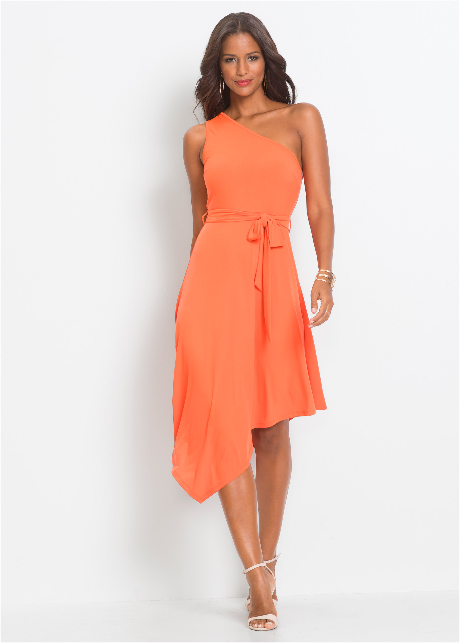 Orange ONE SHOULDER DRESS | VENUS